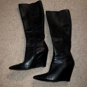 Knee high wedge boots